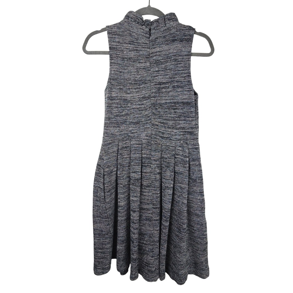 Ganni Anthropologie Dress Womens S Space Dye Ruffle Neck Fit Flare Pockets